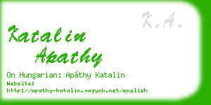 katalin apathy business card