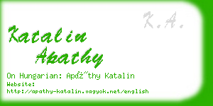 katalin apathy business card